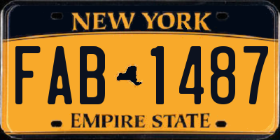 NY license plate FAB1487