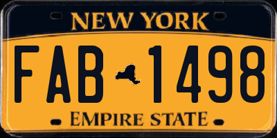 NY license plate FAB1498