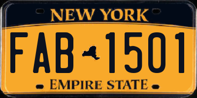 NY license plate FAB1501