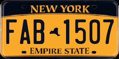 NY license plate FAB1507