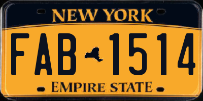NY license plate FAB1514