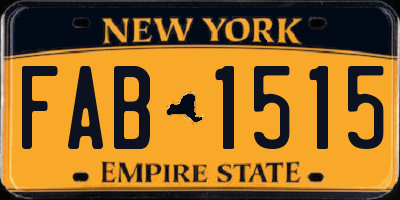 NY license plate FAB1515