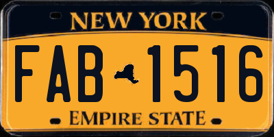 NY license plate FAB1516