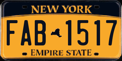 NY license plate FAB1517