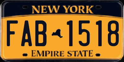 NY license plate FAB1518