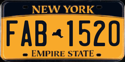 NY license plate FAB1520