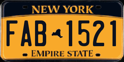 NY license plate FAB1521