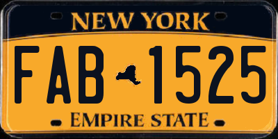 NY license plate FAB1525