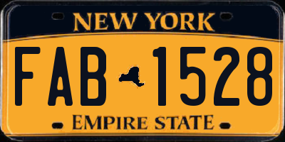 NY license plate FAB1528