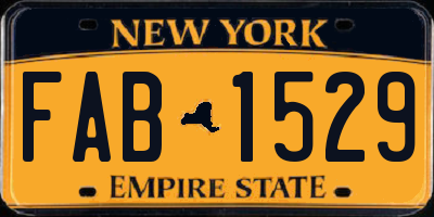 NY license plate FAB1529