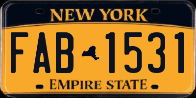 NY license plate FAB1531