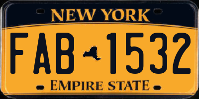 NY license plate FAB1532