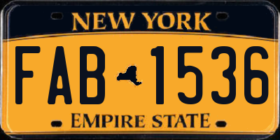 NY license plate FAB1536