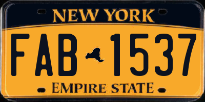 NY license plate FAB1537