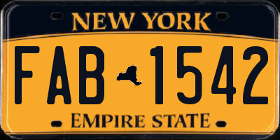 NY license plate FAB1542