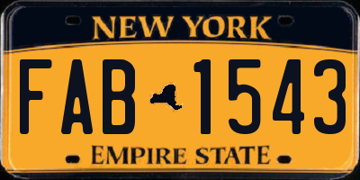 NY license plate FAB1543