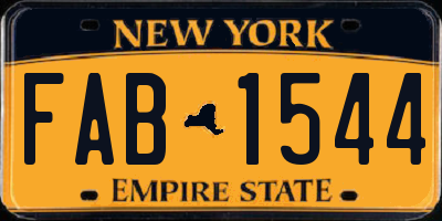 NY license plate FAB1544