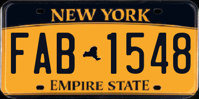 NY license plate FAB1548