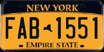 NY license plate FAB1551