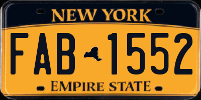 NY license plate FAB1552