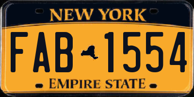 NY license plate FAB1554
