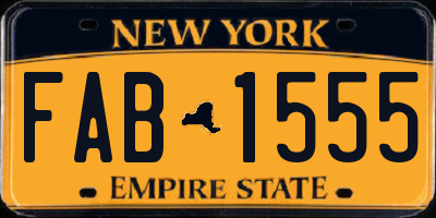 NY license plate FAB1555