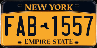 NY license plate FAB1557