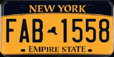 NY license plate FAB1558