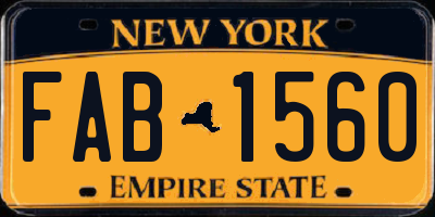 NY license plate FAB1560