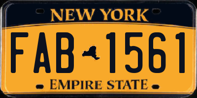 NY license plate FAB1561