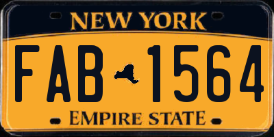 NY license plate FAB1564