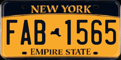 NY license plate FAB1565