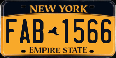 NY license plate FAB1566