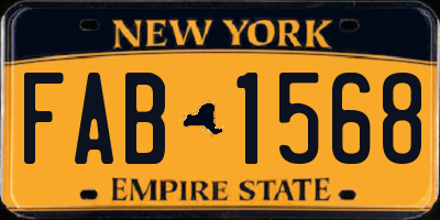 NY license plate FAB1568