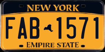 NY license plate FAB1571