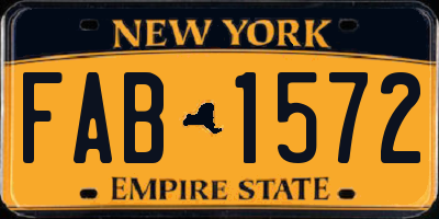 NY license plate FAB1572