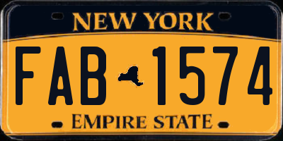 NY license plate FAB1574