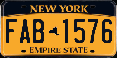 NY license plate FAB1576