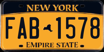 NY license plate FAB1578