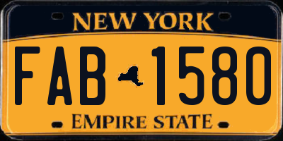 NY license plate FAB1580