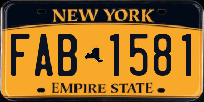 NY license plate FAB1581