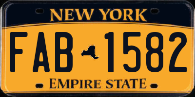 NY license plate FAB1582