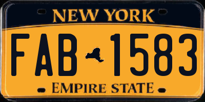 NY license plate FAB1583