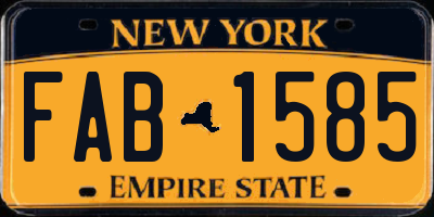 NY license plate FAB1585