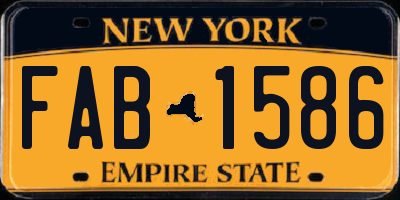 NY license plate FAB1586