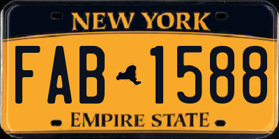 NY license plate FAB1588