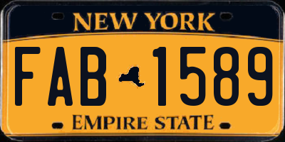 NY license plate FAB1589