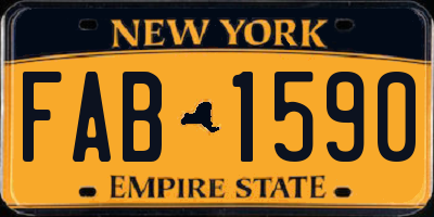 NY license plate FAB1590