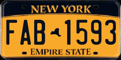 NY license plate FAB1593