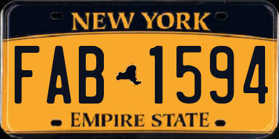 NY license plate FAB1594